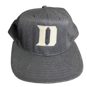 Vintage Duke University Blue Devils University Square USA Made Snapback Hat Blue